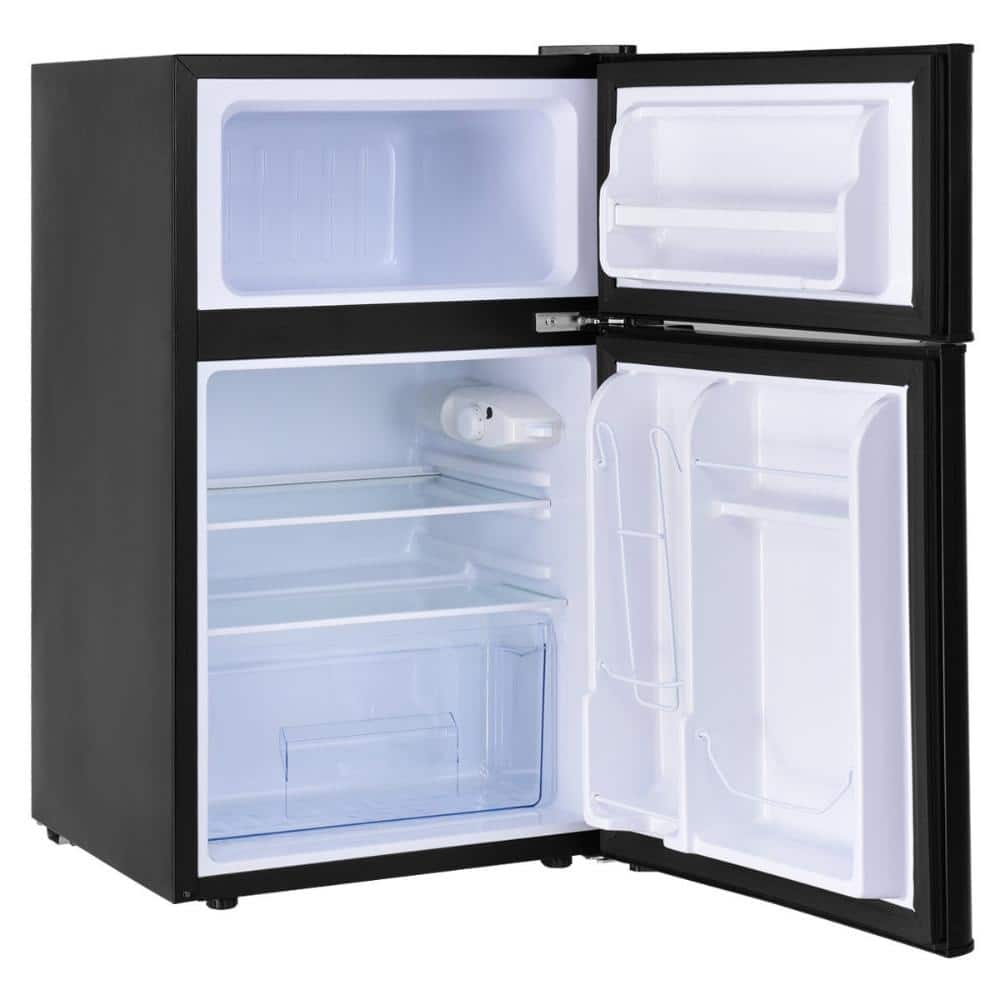 3.2 cu. ft. Retro Mini Refrigerator with Freezer, Reversible Door and Adjustable Thermostat