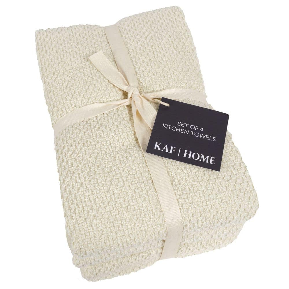  KitchenAid Albany Kitchen Towel 4-Pack Set, Cotton, Grey/White,  16x26 : Home & Kitchen