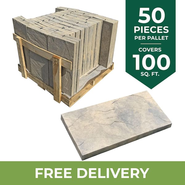 Yorkstone 12 in. x 24 in. x 1.5 in. Tan Variegated Concrete Paver (50-Pieces/100 sq. ft./Pallet)