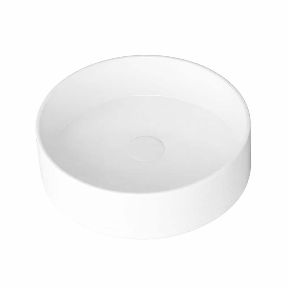16 in. Bathroom Sink Round Vessel Ceramic Basin No Faucet No Cabinet in White price history on PriceWatchPro