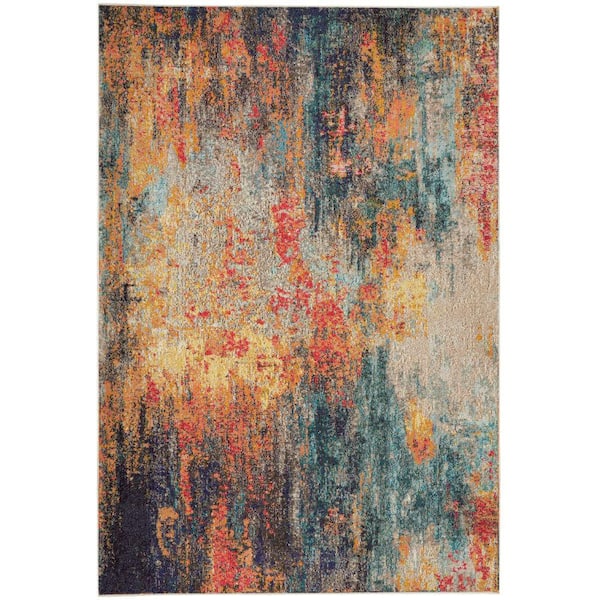 Nourison Celestial Multicolor 5 ft. x 7 ft. Abstract Bohemian Area Rug