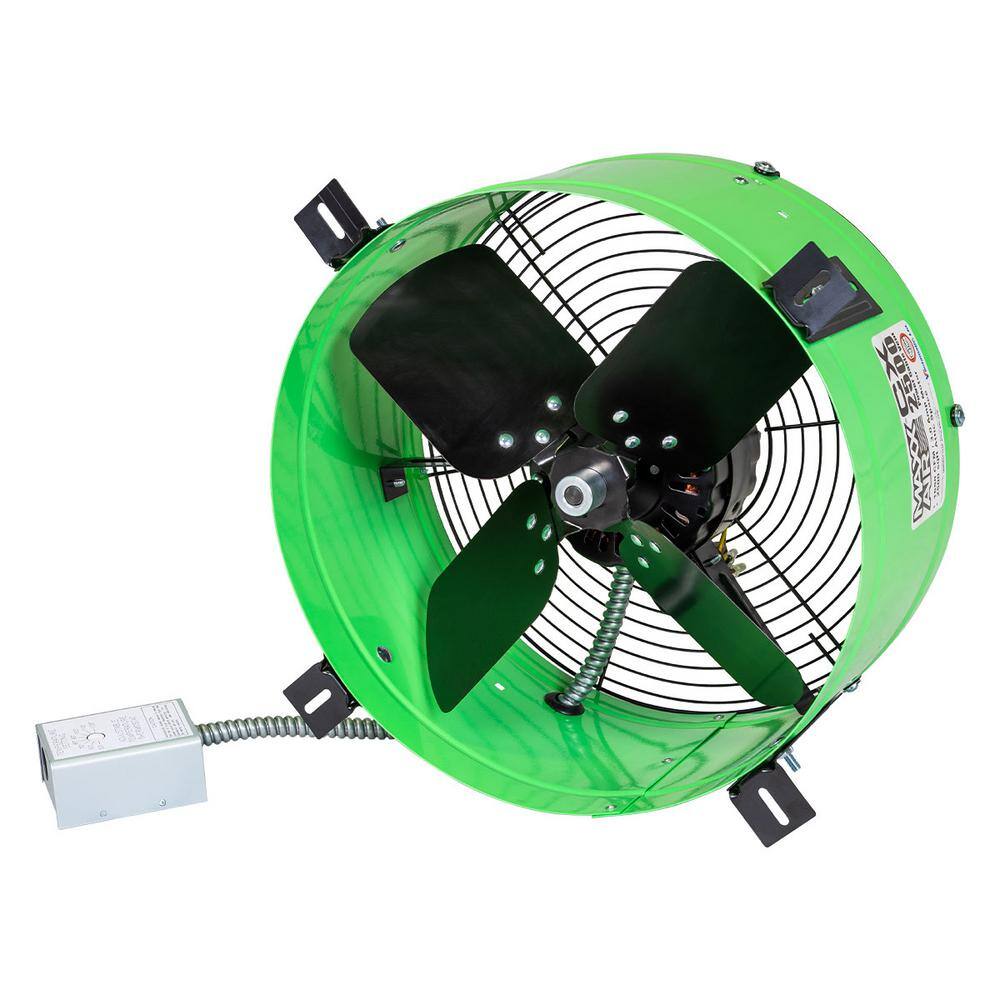 Green Galvanized Steel 15-Inch Gable Mount Attic Fan