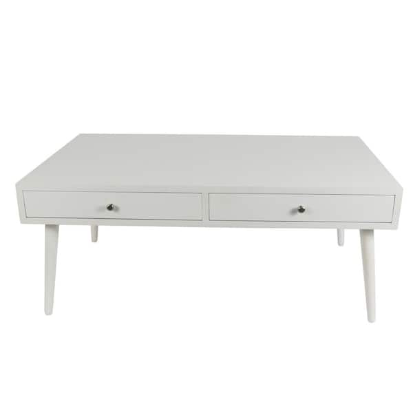 white rectangle coffee table with storage