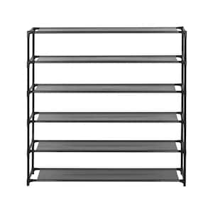 40 in. H x 43 in. W 30-Shoe-Pair Black Stainless Steel Stackable Shoe Rack