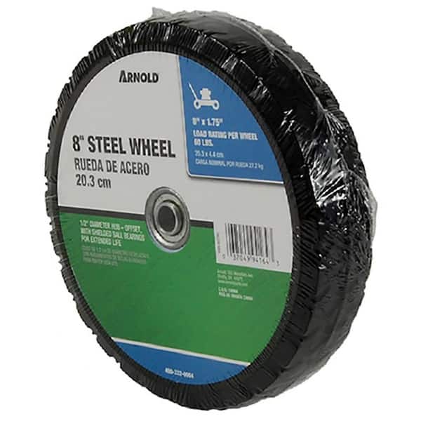 Arnold 8 in. x 1.75 in. Universal Steel Wheel with Shielded Ball