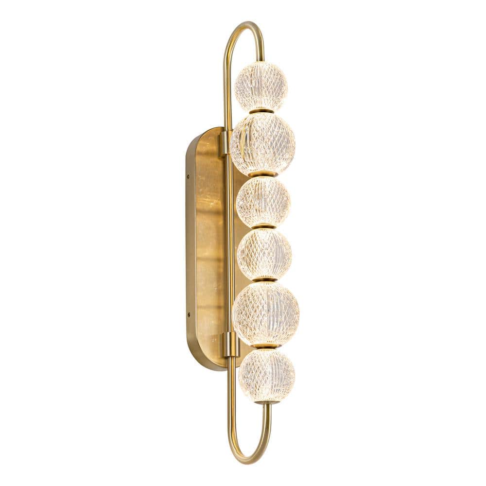 Marni Natural Brass Dimmable 6-Light Vanity Light