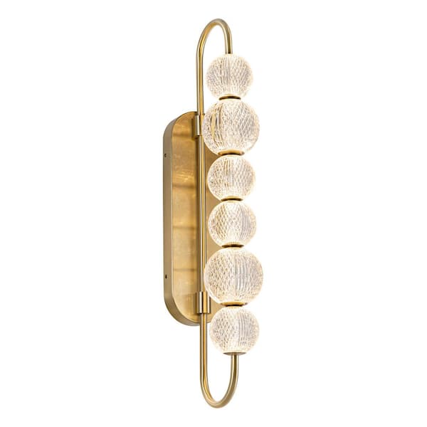 ALORA Marni 28-in 1 Light 24-Watt Natural Brass Integrated LED Vanity Light