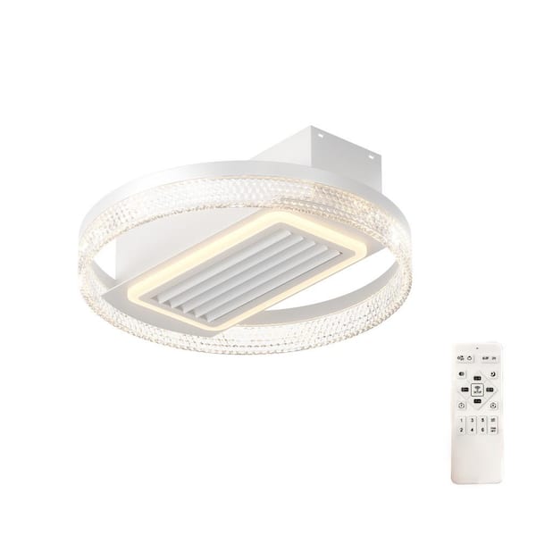 20 in. Modern Leafless 6 Speeds DC Reversible Motor Indoor White Ceiling Fan with Dimmable Integrated LED,Remote Control