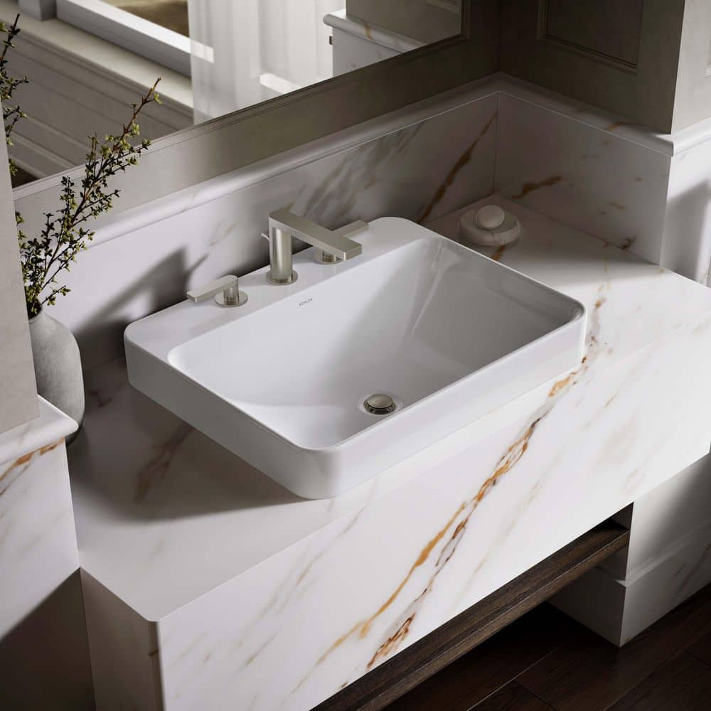 KOHLER Vox 23 in. Vessel Bathroom Sink in White with Widespread