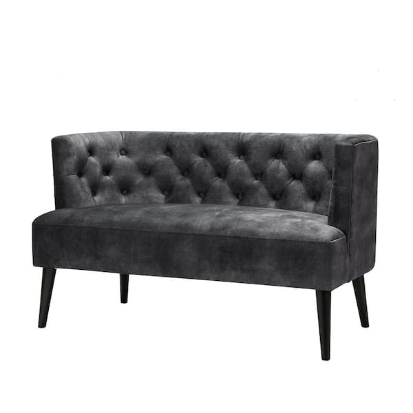 ARTFUL LIVING DESIGN Lydia 49 in. Wide Charcoal Polyester Loveseat with Tufted Back