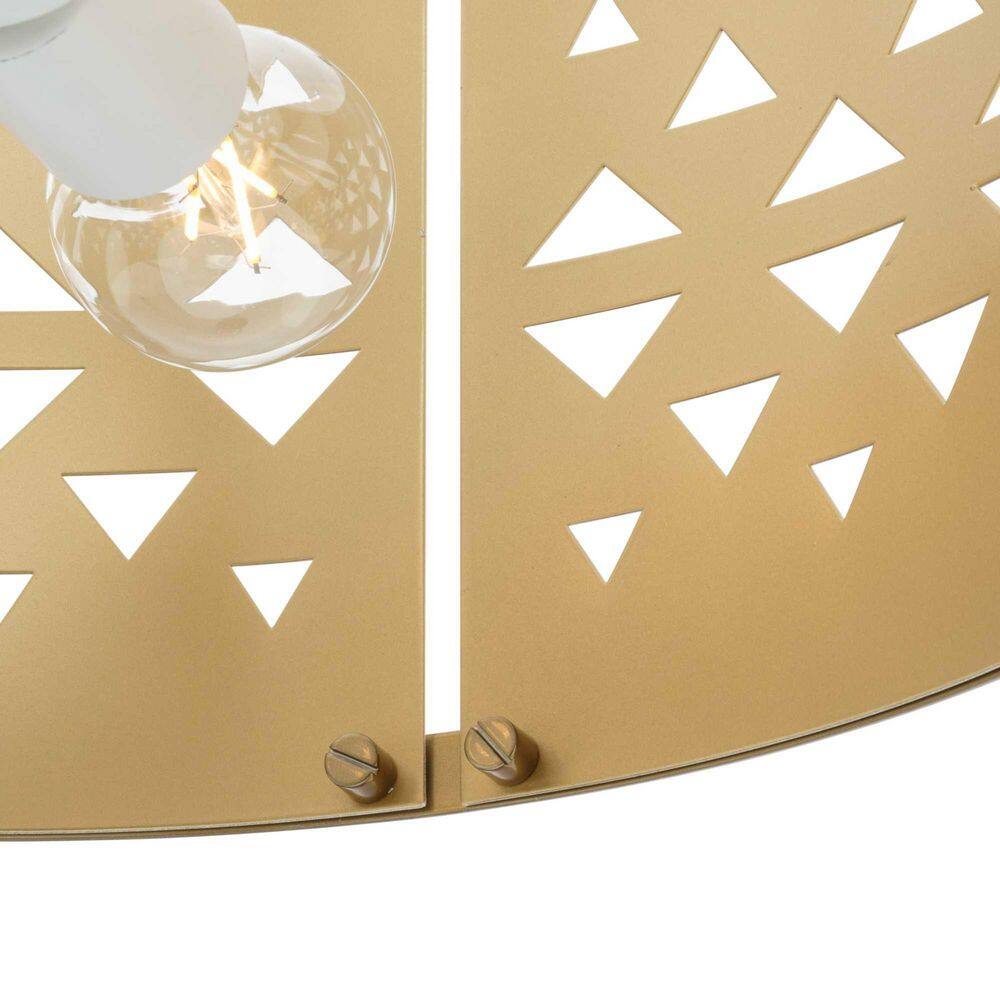 Avec 18" Champagne Bronze and White Metal Drum Pendant Light