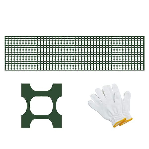 KIWDZFU 4 ft. x 100 ft. Mesh Fencing Roll with 100 Zip Ties Reusable Netting, Garden and Animal Flat/Spaced Picket Iron