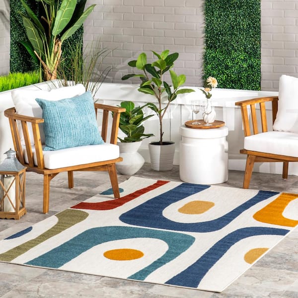 Yolande Multicolor 7 ft. x 9 ft. Abstract Indoor/Outdoor Area Rug