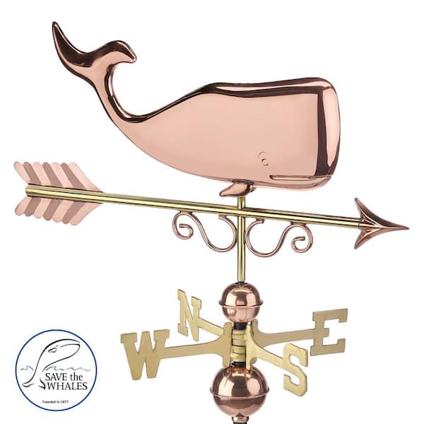 Pure Copper Save the Whales Weathervane