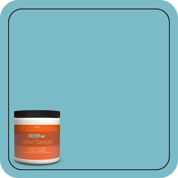BEHR PREMIUM PLUS 8 oz. #M470-4 Azure Lake Flat Interior/Exterior Paint & Primer Color Sample