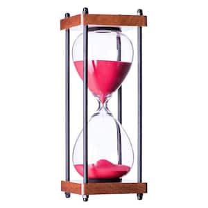 Wooden Red Sand Large Hourglass 60 Minutes Timer for Home, Office Decor