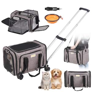 ANGELES HOME 36 1/2 in. x 25 in. Portable Folding Pet Carrier with 4  Lockable Wheels for Cat and Small Dog M10041PV8 - The Home Depot