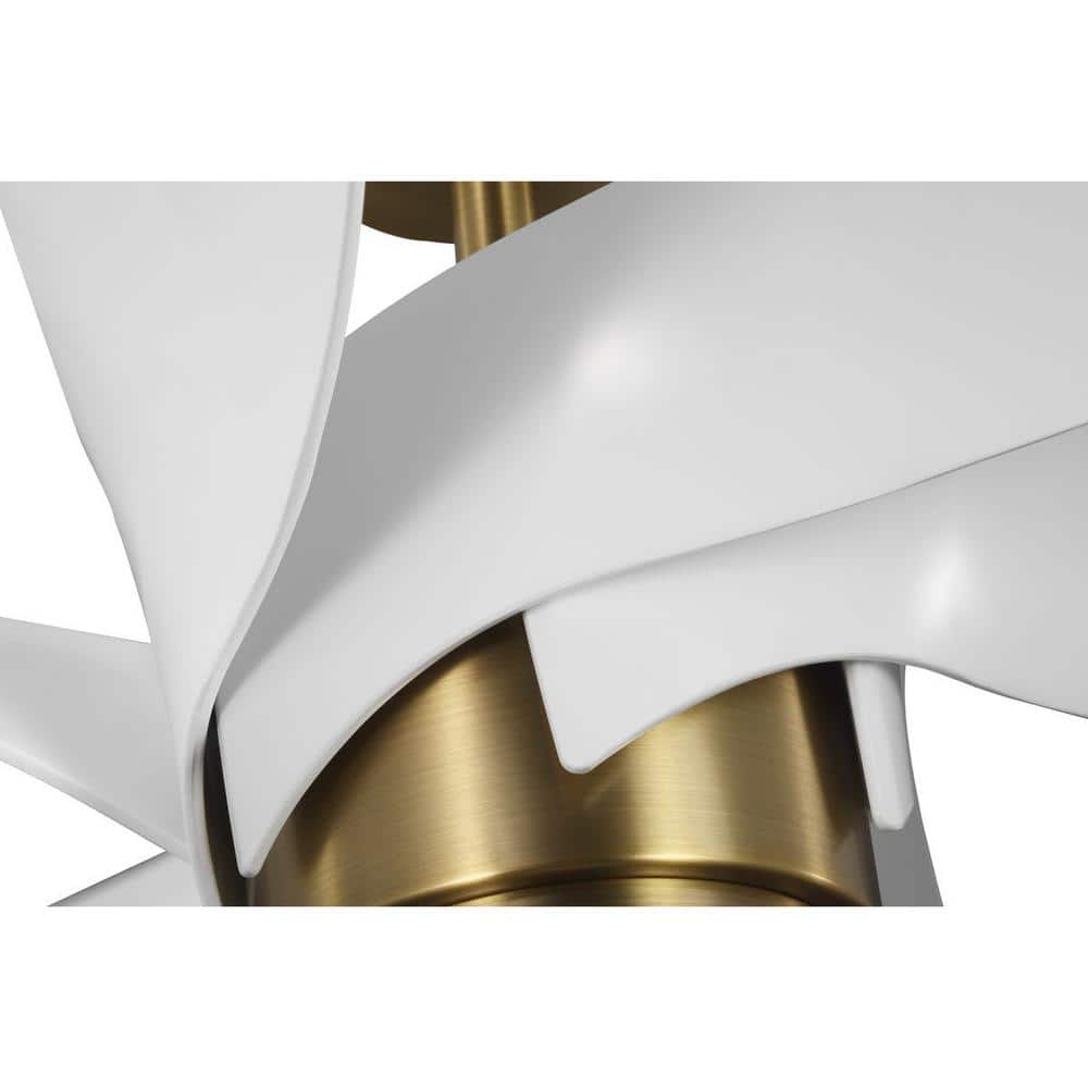 Insigna 72'' Brass and White 6-Blade LED Ceiling Fan with Remote