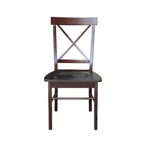 Rich Mocha Wood X Back Dining Chair (Set of 2)