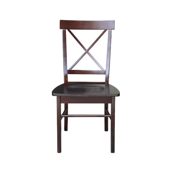 International Concepts Rich Mocha Wood X Back Dining Chair (Set of 2)