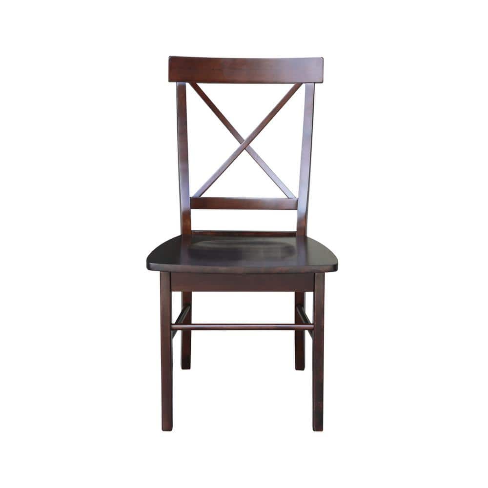 Java High Cross Back Solid Wood Side Chair Set