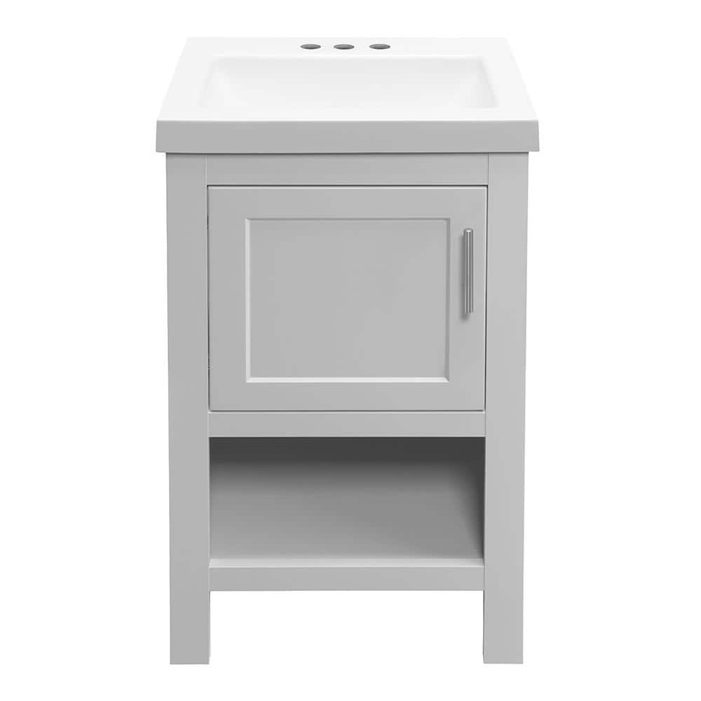 Glacier Bay Spa 18.5 in. W x 16.25 in. D x 33.75 in. H Single Sink Bath Vanity in Dove Gray with White Cultured Marble Top -  PPSPADVR18