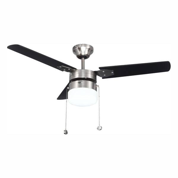 Ceiling Fan LED Indoor Brushed Nickel with Light Kit Opal Globe Shade 42 in 