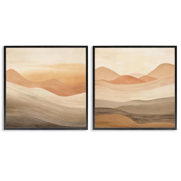 Stupell Industries Sweeping Desert Dunes by Irena Orlov 2 Pieces Black Framed Nature Giclee Art Print 17 in. x 17 in.