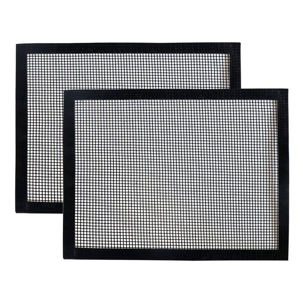 Dyiom Black Set of 2 Non Stick BBQ Mesh Grilling Mats for Outdoor