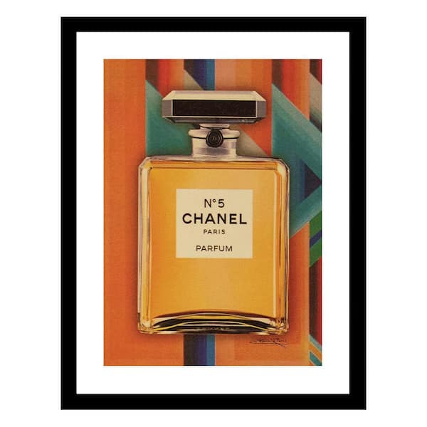 VENICE BEACH Collections Vintage Designer Fashion Perfume Bottle Geometric Design by Fairchild Paris 1 Piece Framed Graphic 18 in. x 14 in.