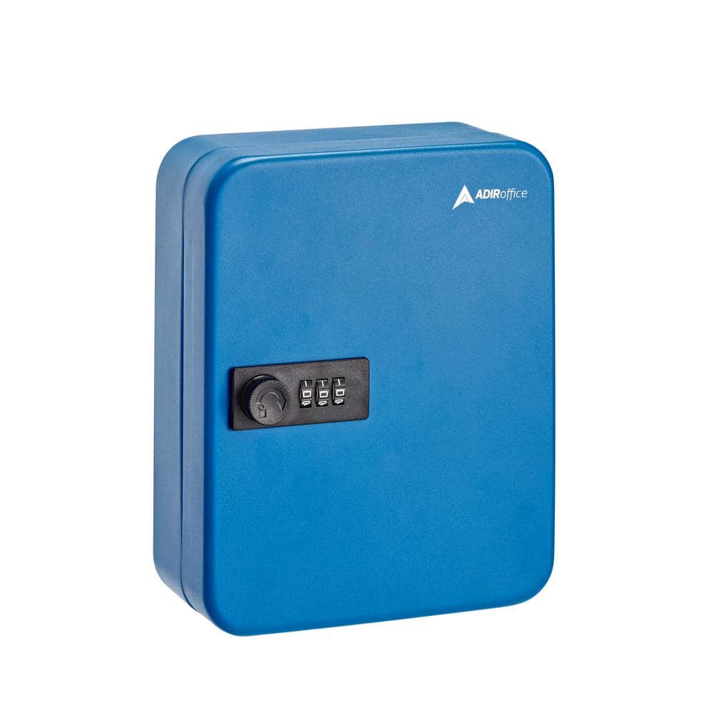 30-Key Steel Heavy-Duty Key Cabinet with Combination Lock, Blue