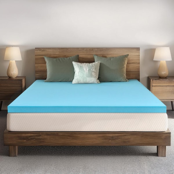 Medium 4 in. Full Gel Memory Foam Mattress Topper, Long-Lasting Comfort