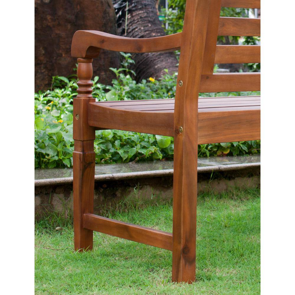 Nantucket Natural Acacia Wood Garden Bench