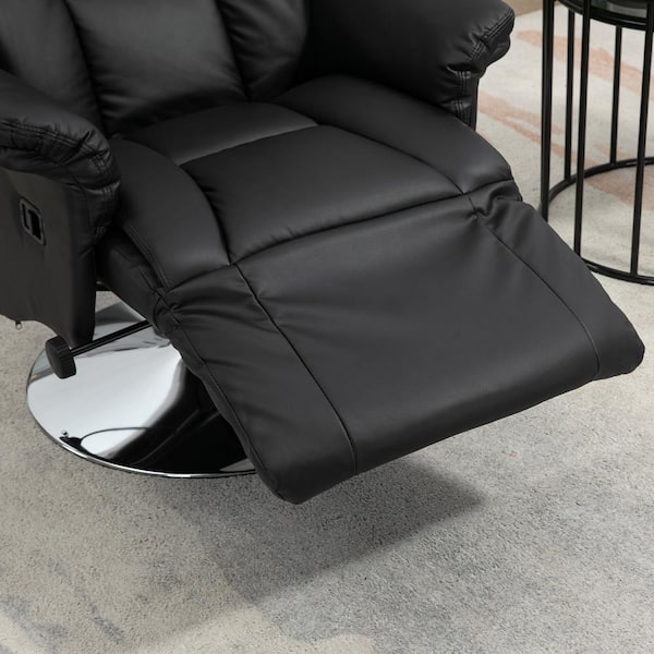 HOMCOM Black Faux Leather Massage Chair 839 848V80BK The Home Depot