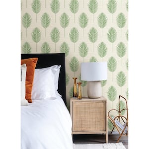 Bali Green Fern Vinyl Non-Pasted Textured Repositionable Wallpaper