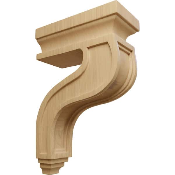 Ekena Millwork 3-1/2 in. x 7-1/4 in. x 11 in. Cherry Hollow Back Corbel
