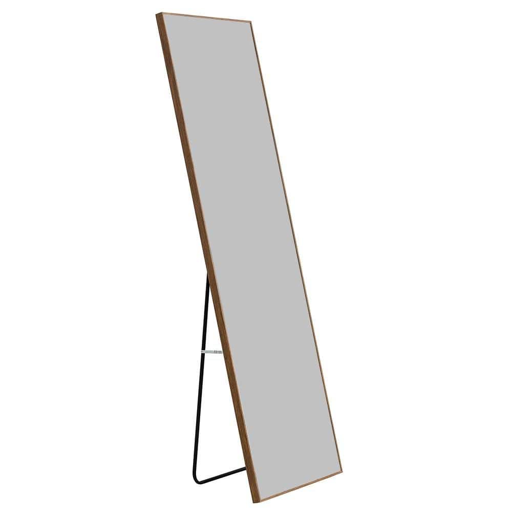Brown 23 in. W x 65 in. H Modern Rectangle Glass Framed Mirror Wall Mirror 