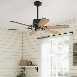 Gilrock 52 in. Indoor Matte Black Ceiling Fan For Bedrooms