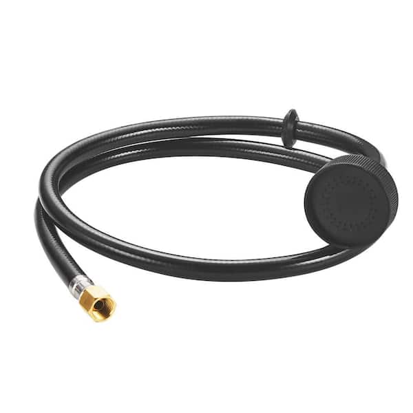 Black PVC Shampoo Bowl Sink Hose Attachment 47.24 in. W x 0.25 in. D with Sprayer for Vacuum Breaker
