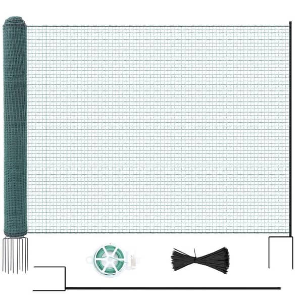 Non Electric Fence Netting 40 in. x164 ft. Boundary Fence Movable Livestock Nets Mesh for Chickens, Goats in Farm