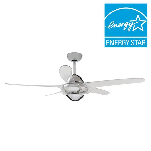 Vento Uragano 54 in. Indoor Chrome Ceiling Fan with 5 Clear Blades
