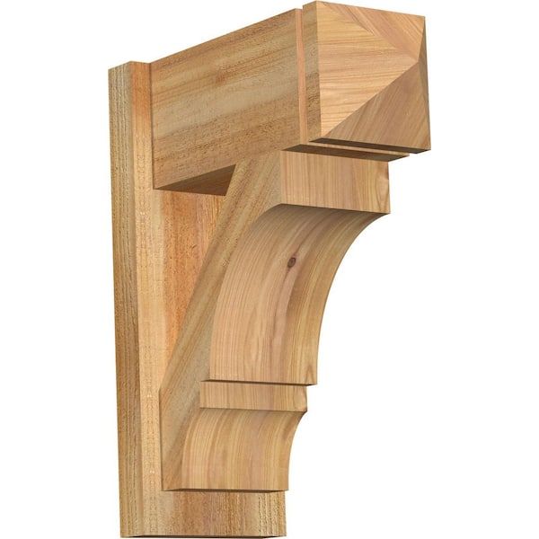 Ekena Millwork 8 in. x 22 in. x 18 in. Balboa Arts and Crafts Rough Sawn Western Red Cedar Outlooker