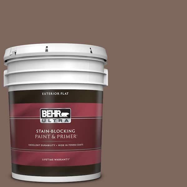 BEHR ULTRA 5 gal. #BNC-23 Almond Truffle Flat Exterior Paint & Primer