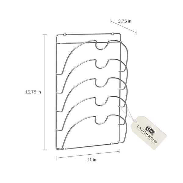 Home Basics Wall or Cabinet Mount Lid Rack