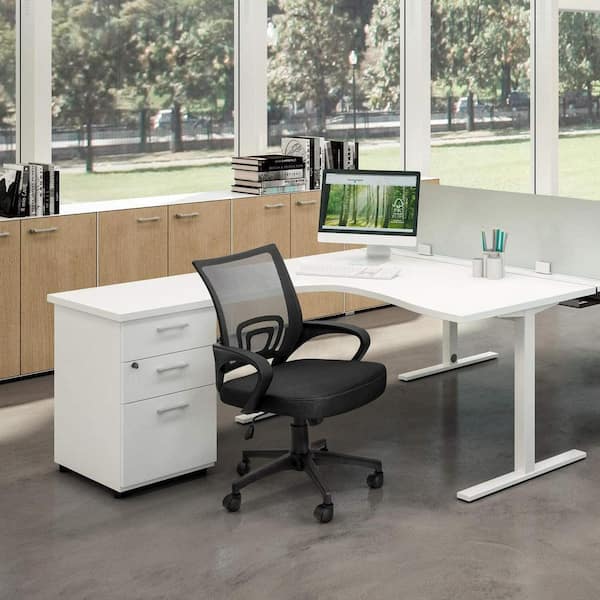 Coolhut Office Chair Ergonomic Desk Chair With Adjustable Lumbar Support Height Swivel Breathable Mesh Computer Flip Armrests Conference Room Black