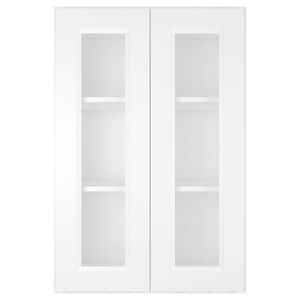 24 in W X 12 in D X 36 in. H in Raised Panel White Plywood Ready to Assemble Wall Kitchen Cabinet with 2-Doors 3-Shelves