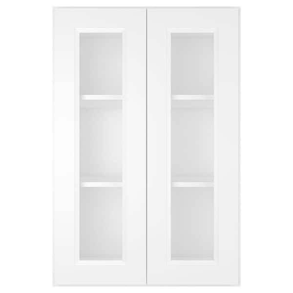 HOMEIBRO 24 in W X 12 in D X 36 in. H in Raised Panel White Plywood Ready to Assemble Wall Kitchen Cabinet with 2-Doors 3-Shelves