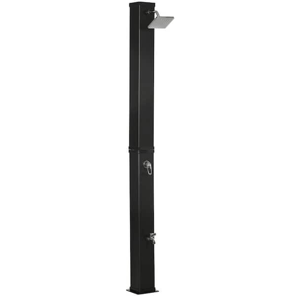 Outsunny 7.1 ft. Solar Heated Shower in Black for Backyard Poolside