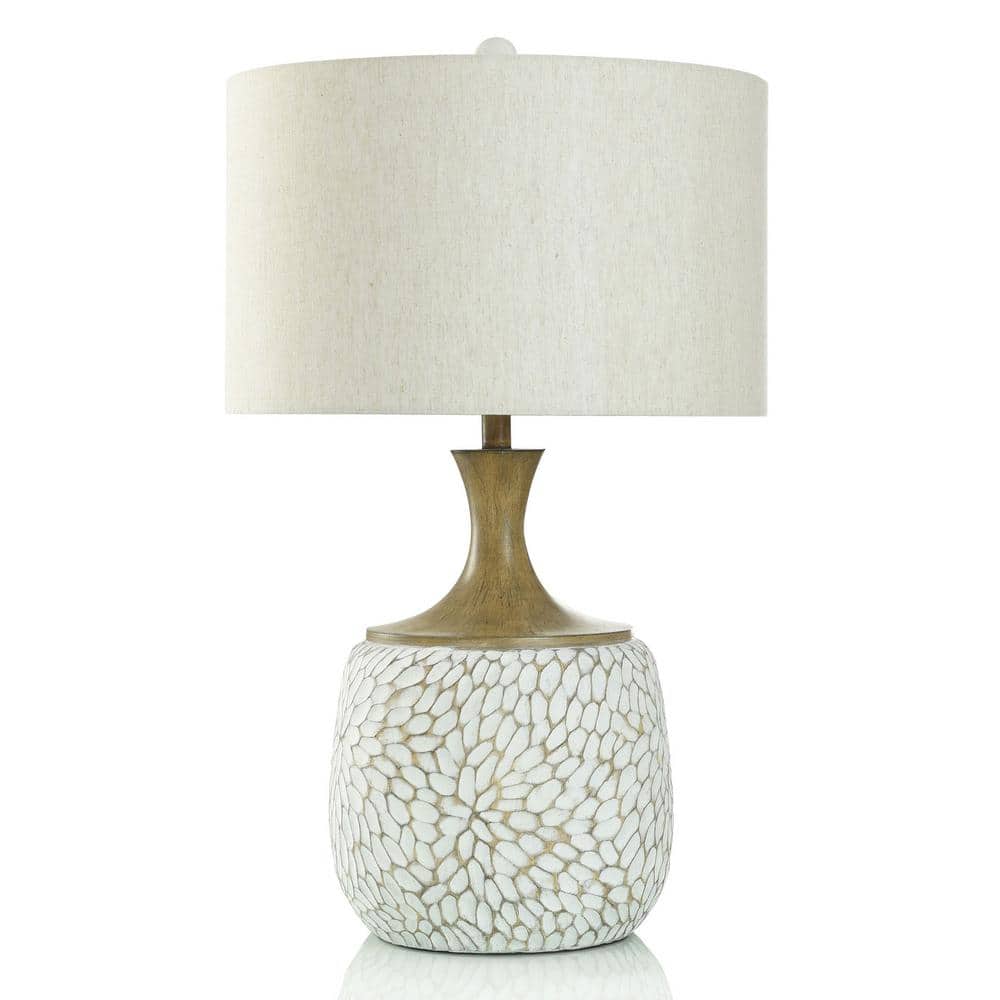 29.5 in. Brushed Brown, White, Cream Gourd Task and Reading Table Lamp for Living Room with Yellow Cotton Shade price history on PriceWatchPro