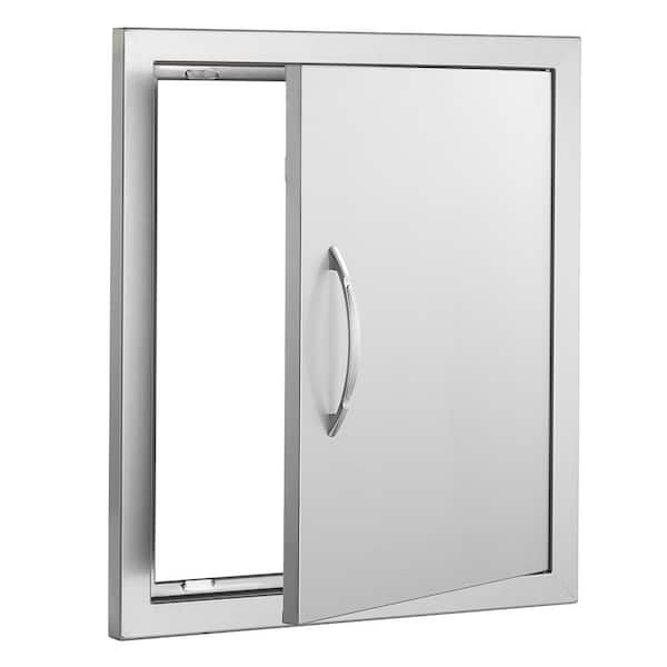 Single Outdoor Kitchen Door 18 in. W x 20 in. H BBQ Access Door Stainless Steel Flush Mount Door with Handle
